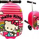 Fast Forward Hello Kitty 2-in-1 Kids Scooter Suitcase & Ride-on Carry-on Luggage Lightweight Travel Case with Built-in Kick Scooter