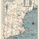 Historic Pictoric Historical 1928 Griswold Tyng Pictorial Map of New England -18 x 24 Fine Art Print - Antique Vintage Map