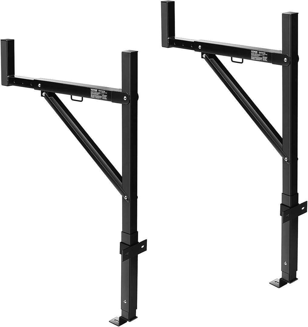 VEVOR Truck Rack, 19-34inch Extendable Truck Ladder Rack, 38.6"-43.6" Adjustable Height, 250 lbs Capacity Steel Ladder Rack for Truck, Heavy Duty Truck Bed Rack for Kayak, Surfboard, Lumber, Ladder