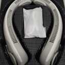 Portable Neck Fan With LED Display, Hands-free 5 Speeds Cooling, Neck Support, Lightweight, Battery Operated, Personal Bladeless Fan Rechargeable, Gift for Women Men, Hot Flashes, Travel, Camping (Grey)