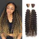 4/30 Human Braiding Hair Water Wave Bulk Human Hair for Braiding Bohemian Knotless 2 Bundles 100g 28inch No Weft 10A Brazilian Virgin Hair Extensions Curly Bulk Human Hair for Boho Braids