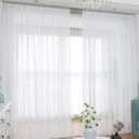 Basic Rod Pocket Panel Curtains - 95" Long, 2 Panels, Sheer White for Bedroom, Living Room, Kitchen (52" W x 95" L | 2 pcs)