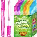 SpringFlower 48 Pcs Bubble Wand, Bubble Wands Bulk, Bubble Party Favor Supply for Summer Indoor & Outdoor Activities, Bubble Solution Summer Toy in 6 Colors, Birthday,Wedding, Party