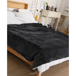 Electric Blanket Twin - Soft Flannel Heated Blanket Twin Size 62x84 inches, Ultra Soft Fast Heating with 2-10 Timer Settings & 9 Heat Settings, Warm Gift for Grandma, Dark Gray