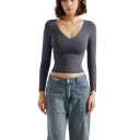 SUUKSESS 
Buttery Soft V Neck Shirt - Long Sleeve
 XS