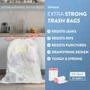 20 Gallon Trash Bags Fit 20-21 Gal, Extra Strong Large Garbage Bags w/Drawstring (102 Count) Heavy Duty Plastic Trash Liners for Kitchen Commercial Office Lawn, Clear