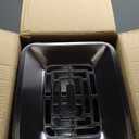 BEAMNOVA Trash Can Indoor Outdoor Stainless Steel Commercial Garbage Can Brushed Industrial Garbage Enclosure Inside Cabinet with Lid Waste Container, Metallic Black, 11.8 * 9.8 * 26.8 in