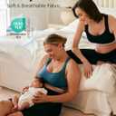 Momcozy Nursing Bras for Breastfeeding, FB011 Low-Impact Nursing Sports Bra Support Maternity Pregnancy Padded Wireless Bra (Black, L)