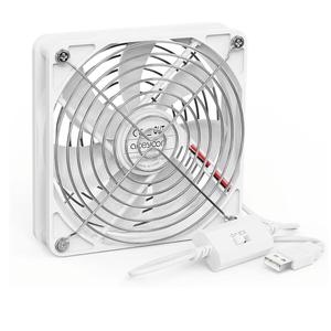 Aceyoon 120mm USB Fan, 5V Computer Cooling Fan with Speed Control Portable Mini USB Fan for Laptop Receiver DVR Xbox TV Box Computer Cabinet Cooling, White