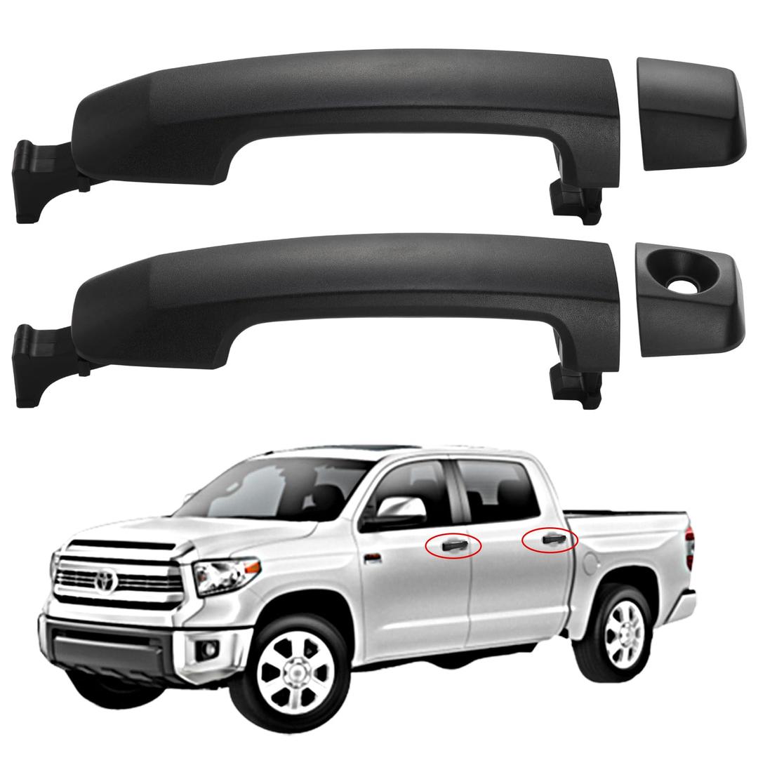 Lcyolada 2 Pcs Exterior Door Handles for 2007-2019 Toyota Tundra CrewMax Cab Pickup & 2008-2016 Toyota Sequoia SUV, Replaces 69210-0C030-C0, 69217-0C060-C0, 69217-0C050-C0