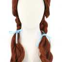 Topcosplay Women Wig Reddish Brown Long with Braids Cosplay Halloween Costume Wigs (Adult)