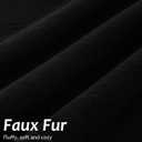 Pallene Faux Fur Plush Throw Pillow Covers 18x18 Set of 2, Luxury Soft Fluffy Cozy Decorative Pillow Covers for Sofa, Couch, Living Room, Black