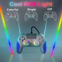 IWGAME RGB Wired Controller for PS-5/PC, Gaming Controller Support Programmable/Remap Turbo Functions, Hall Effect Trigger, Dual Vibration, 3.5MM Audio Jack, Compatible with PS-5/PS-4/PC/MAC/IOS/Android/Steam Deck(Blue,90 Inch)