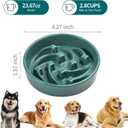 8.26 in Deep Green Ceramic Slow Feeder Dog Bowl for Medium and Large Breed,Pet Feeding Dog Food Water Dish Heavy Weighted,Puppy Bowl for Fast Eaters,Puzzle Slow Eating Dish Modern Maze Meteor