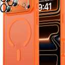 Magnetic for iPhone 17 Pro Case Fits MagSafe Camera Len Protector*1 16FT Drop Resistant Matte Skin Feeling Back Cover Shockproof Slim Fit for iPhone 17 Pro Phone Case 6.3 inch,Orange