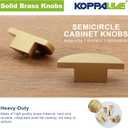 10 Pack Solid Brass Dresser Drawer Pulls,Semicircle Kitchen Cabinet Knobs and Handles, Gold Knobs for Cabinet and Drawer, Modern Copper Furniture Handles, Brushed Finish Furniture Hardware