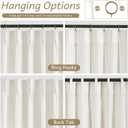 Triple Pinch Pleated 90 inch Long Linen Curtains 2 Panels Set for Living Room Track System Curtains Neutral Modern Farmhouse Light Filtering Semi Sheer Linen Blend Pinch Pleat Drapes 90 Length Cream