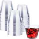 Clawsoff 9 oz Clear Plastic Cups, 100 Pack Disposable Fancy Cup for Wedding, Cocktail Cups 9 Ounce, Bulk Clear Plastic Tumblers for Iced Coffee, Cold Beverage