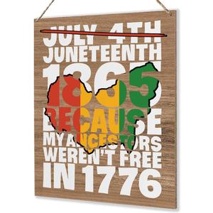 Juneteenth Independence Day Decorations Outdoor Freedom Day Hanging Door Decor African American Black History Festival Celebration Sign 8 x 10 inches