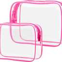 Clear Cosmetic Bags Makeup Bags Portable Waterproof TSA Approved Travel Toiletry Bags Organizer 2 Pack