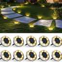 SOLPEX 10 Pack Solar Ground Lights Outdoor Waterproof, Solar Powered Pathway Lights, Landscape Lighting for Garden Walkway Driveway Backyard Decor (Warm White)