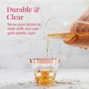 Prestee 100 Rose Gold Plastic Cups - Rose Gold Plastic Cups 9 oz - Party Decorations - Disposable Wine Cup - Clear Cup - Bulk Party Wine Glasses