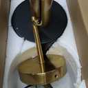 Battery Operated Wall Sconces Set of 2, Modern Wireless Black Wall Lights Fixtures,Cordless Wall lamp with Memory Function, with Remote Control Apply to Bedroom, Living Room, Corridor Stairs (Black and Gold)