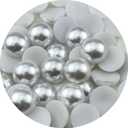 40pcs 25mm Half Pearls for Crafts Flatback Half Round Pearl Beads for Jewelry Making Nail Art Scrapbook Craft Wedding Dress Decoration(White)
