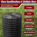 Black Hardware Cloth 1inx48inx100ft, 17GA, Chicken Wire Fencing Roll, Black Chicken Wire Mesh, Vinyl PVC Coated Welded Wire Mesh for Chicken Coop Barrier, Rabbit Snake Poultry Fences, 1x48inx100ft