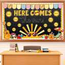 Summer Shine Bright Sun Bulletin Board Set Here Comes The Sun Paper Cutouts Classroom Decorations Tropical Beach Name Tags for Teacher Back to School Nursery Chalkboard Home Wall Door Decor Supplies