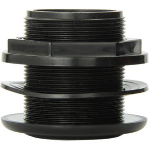 Lifegard Aquatics Standard Threaded Bulkhead Kit for Fish Aquariums  High-Impact Resistant PVC  Includes Bulkhead Fitting, Gasket, Lock Nut  Jet Black  1-1/2 Inch