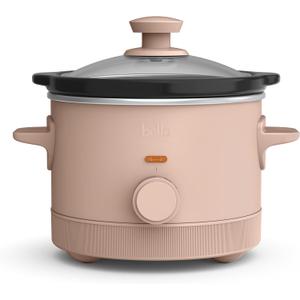 bella 1.5 Qt Slow Cooker with 3 Heat Manual Control, Ceramic Nonstick Coating, Dishwasher Safe Stoneware Pot and Tempered Glass Lid, Tangle Free Cord Wrap & Cool Touch Handles, Blossom, 1.5 Quarts
