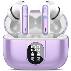 Ai Translation Earbuds Real Time, Simultaneous Interpretation Translator Earbuds with 6 Translation Modes/164 Languages, No Subscription Translatior Headphones, Taro Purple