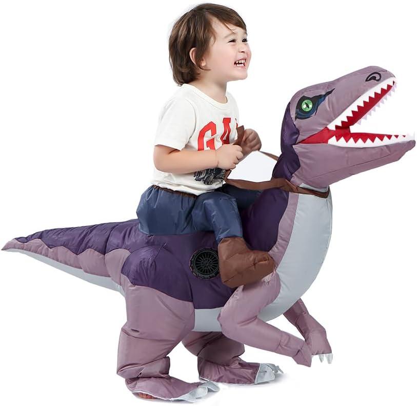 HSCTEK Inflatable Toddler Dinosaur Costume Boys Girls (4-6, Velociraptor)