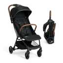 Jeep Altitude Compact Travel Stroller by Delta Children Greenguard Gold, Easy One Hand Fold, Lightweight, Extendable Canopy with Peek-a-Boo Window, Reclining Seat, 4 Wheel Suspension, Black