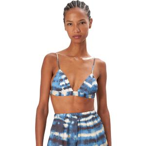 Ronny Kobo womens Kara Top (X-Small, Tie Dye Blue)