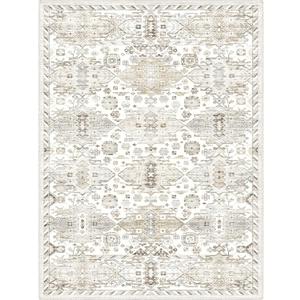 9x12 Area Rug,Machine Washable Rug 9x12 Large Rug for Living Room Bedroom (Cream Multi)