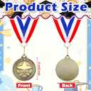 Quelay 30 Pcs 2'' Award Medals Bulk Gold Winner Medals with Neck Ribbons Metal Trophy Award Prize Gift for Tournaments, Competitions, Party, Kids and Adults