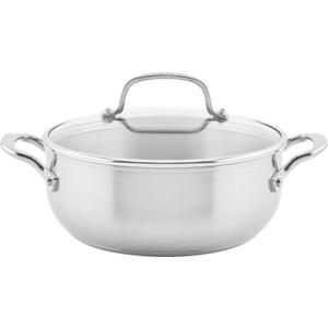 KitchenAid22 Brushed Stainless Steel Casserole Dish/Pan with Lid, 4 Quart