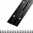 Black Piano Hinge 36 Inch x 1 1/2 Inch Open Width Stainless Steel Piano Hinges 0.047'' Thick Continuous Hinges for Heavy Duty Cabinet, Door, Toolbox, Woodworking, Furniture