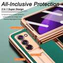 Miimall Compatible for Samsung Galaxy Z Fold 2 Case with Pen, Leather Case for Z Fold 2 (Green)