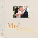 Lanpn Wedding Photo Album 4x6 600 Pocket Photos Slip in, Linen Cover Large Capacity Newlywed Marriage Window Album Hold 600 Horizontal Vertical Photos (Mr & Mrs, Beige)