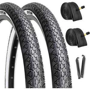 Hycline 26x2.125 Cruiser Bike Tires Set: 2-Pack 26-inch Premium Butyl Rubber High-Performance Folding Replacement Bicycle Tires for Beach Cruiser and Urban Commuting Bicycle