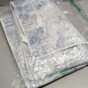 IOHOUZE Abstract Runner Rug 2x6 Ft Washable Runners for Hallways, Non Slip Kitchen Runner Printed Faux Wool Entryway Runner Indoor, Modern Abstract Floor Carpet for Hall Bedroom, Light Blue White