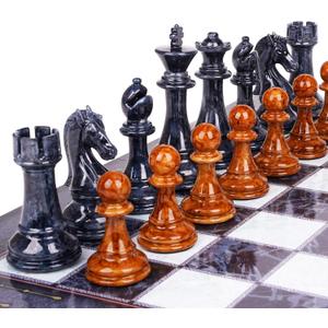 18.5" Large Chess Set for Adults with Zinc Alloy Heavy Chess Pieces Portable Folding Chess Board Travel Chess Set Board Game Gift  Staunton Chess Pieces