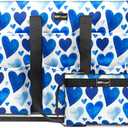 TOPDesign Utility Water Resistant Tote Bag with 22 Pockets, Top Zipper Closure & Thick Bottom Support, for Working Women (Medium, Love)