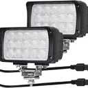 2Pack 6.3 Inch LED Work Lights,45W 5500LM Super Bright Flood Lights, 12V/24V Waterproof Offroad Fog Light Pods for Trucks, Tractors, ATV, UTV, Boat, Heavy Equipment with DT Connector