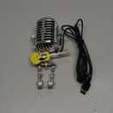 Vintage Microphone Guitar Lamp, Cool Guitar Gifts for Music Lovers and Player, USB Plug in Powered, Retro Decorations for Home, Bar, Office