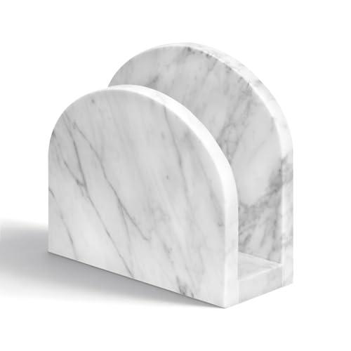Marble Napkin Holder for Table, White Upright Napkin Holders for Paper, Standing Napkin Dispenser for Kitchen, Dining Room, Party Hotel, Cafe, Bar