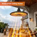 Hanging Heater, 1500W Outdoor Electric Patio Ceiling Heater with Remote Control, Infrared for Courtyard, Garage, Patio, Overheat & Tip-Over Protection, Waterproof, Brown